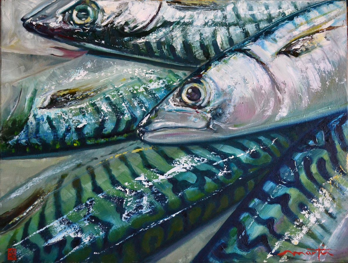 paintings of mackerel