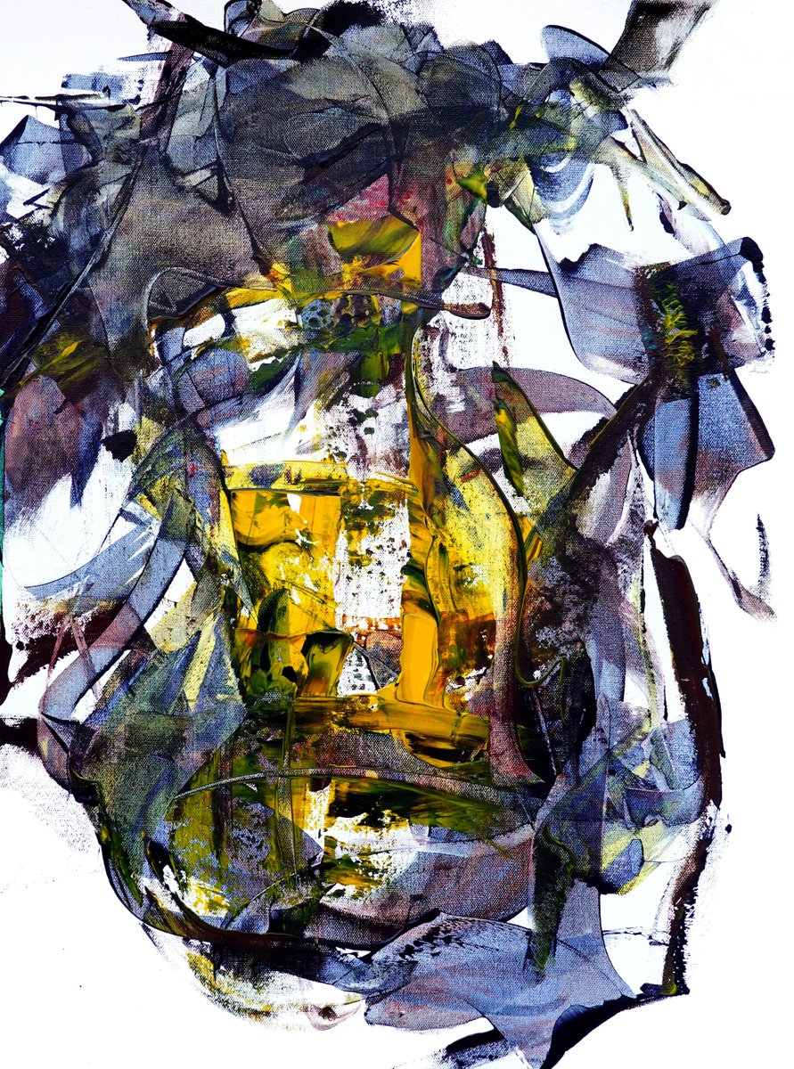 Expressive Abstract Acrylic Painting By Newel Hunter, 18 X 24", At Times Like These, Original Artwork