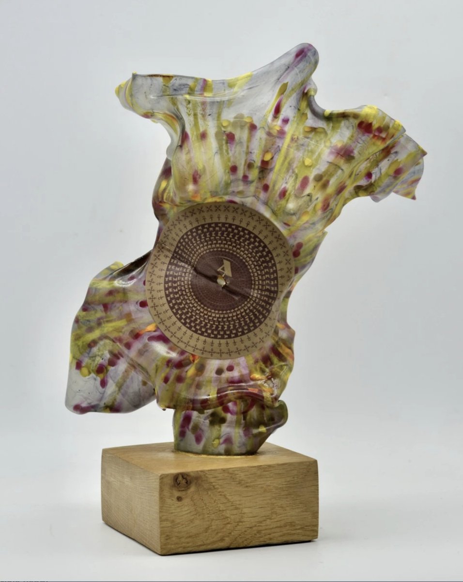 Abstract Portrait Sculpture By Seona Mason, 10 X 10", Hot Motion, Original Artwork