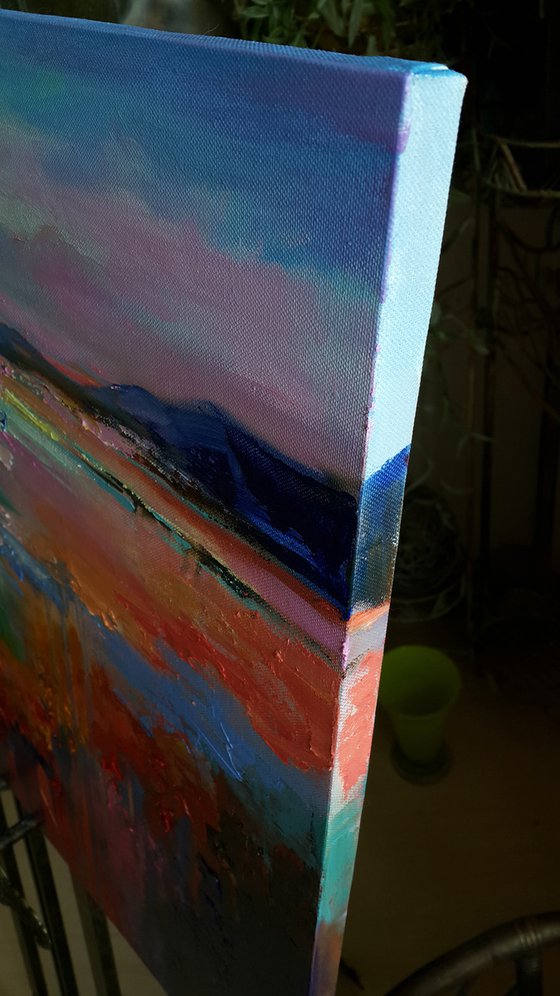 Evening symphony - Abstract Painting landscape, seascape