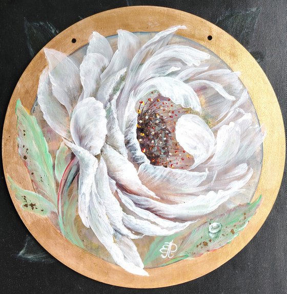 "Transparent Peony and Dewdrop" Original.
