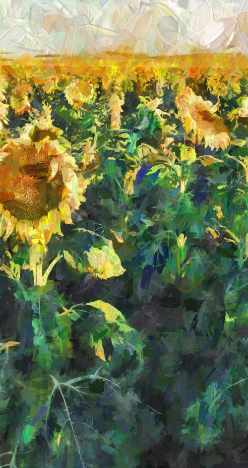 Sunflower Fields by Lena Owens at OLena Art
