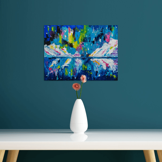 POLAR LIGHTS (framed 19''x15'')