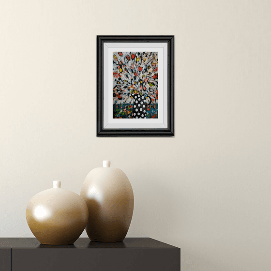 Flowers in a Polka Dot Vase III