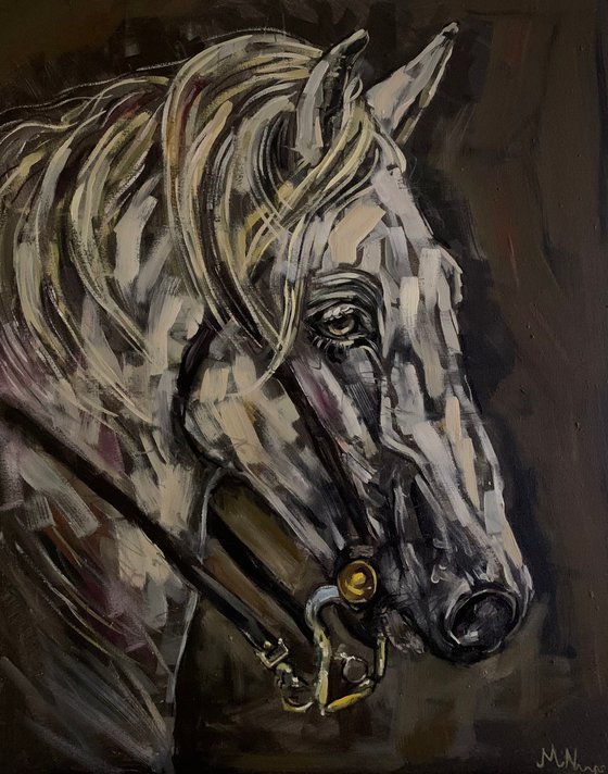 Horse oil painting