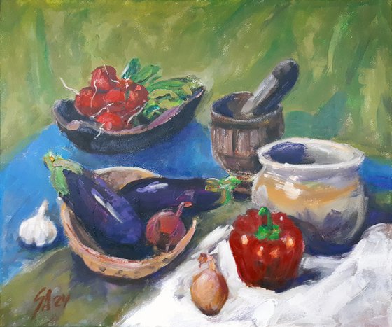 Still life with vegetables