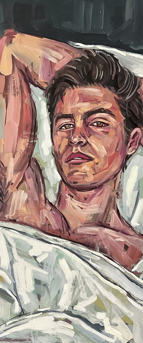 Male nude man naked painting gay homoerotic artwork by Emmanouil Nanouris
