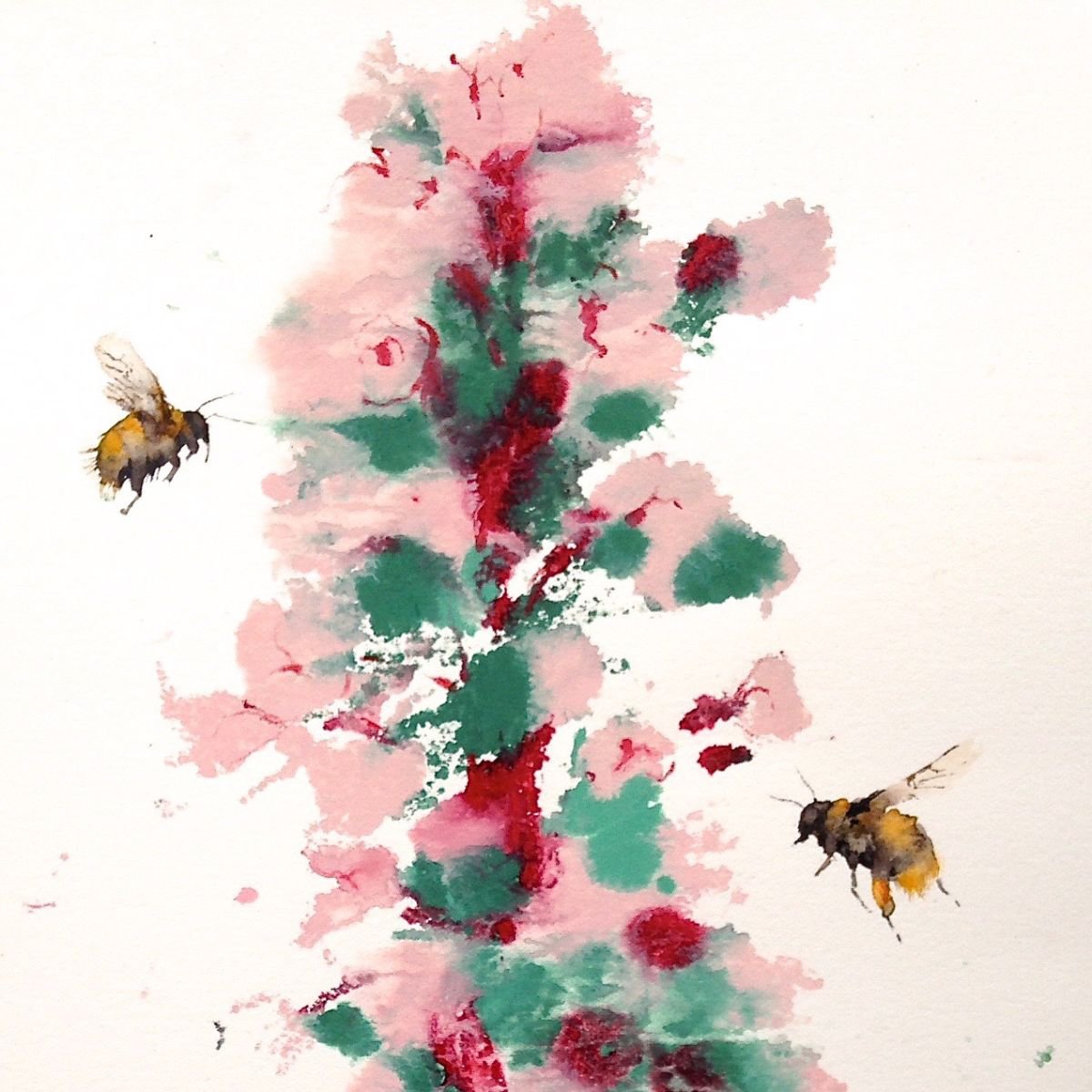 Bees with Bugloss by Kate Osborne