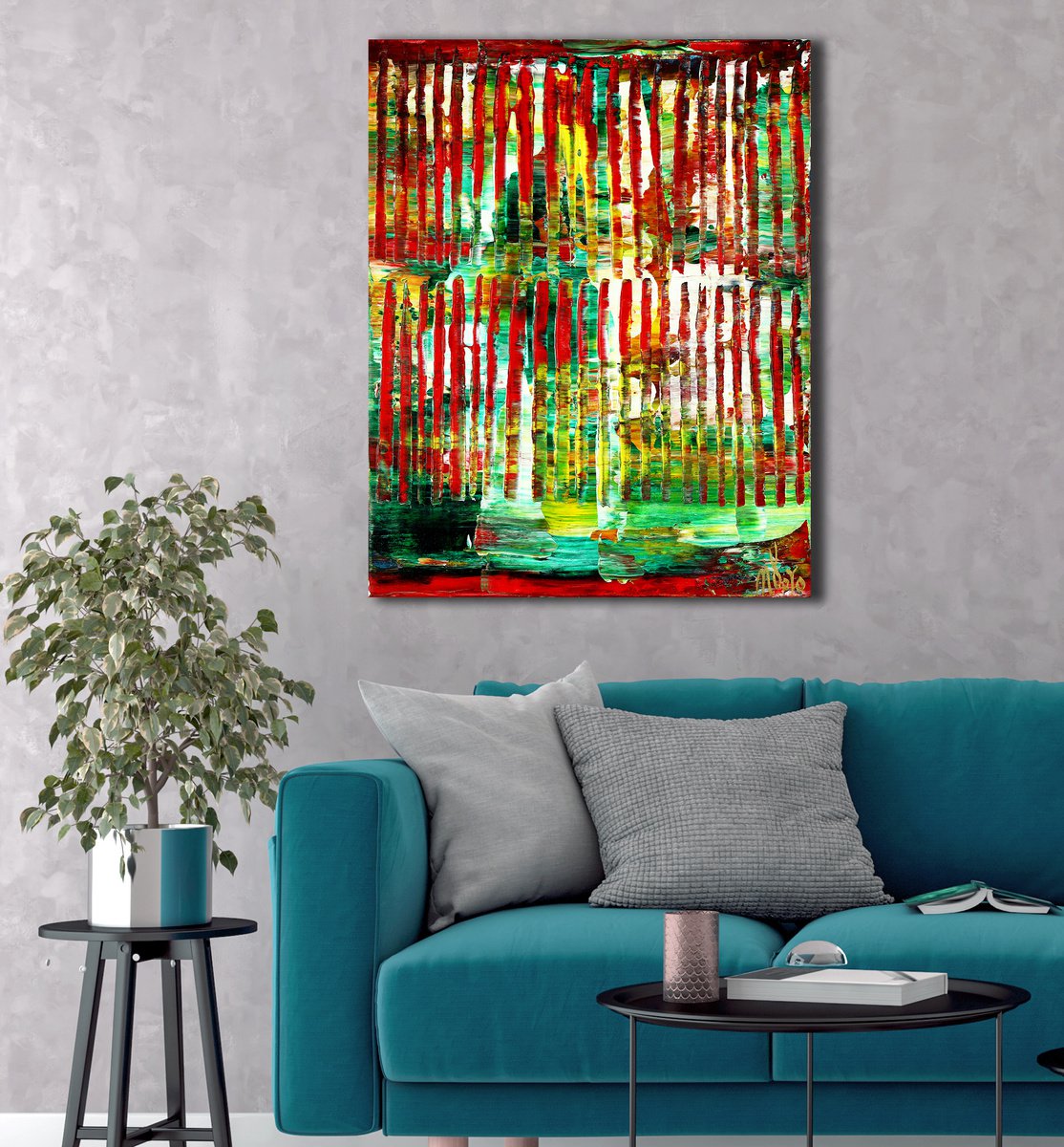 Abstract Acrylic Painting By Nestor Toro, 16 X 20", Intermittent Dreams 2, Original Artwork