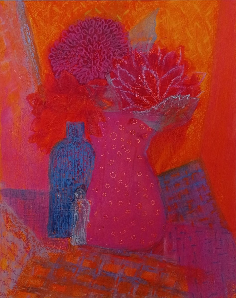 Still life with dahlias by Olga Sennikova