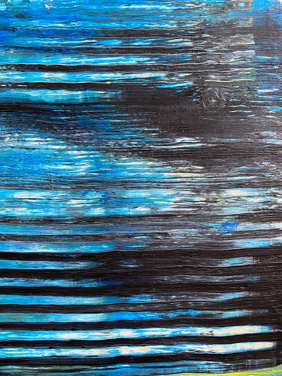 "That Will Leave A Mark" - FREE USA SHIPPING - Original PMS Abstract Acrylic Painting On Reclaimed Wood - 48" x 20"