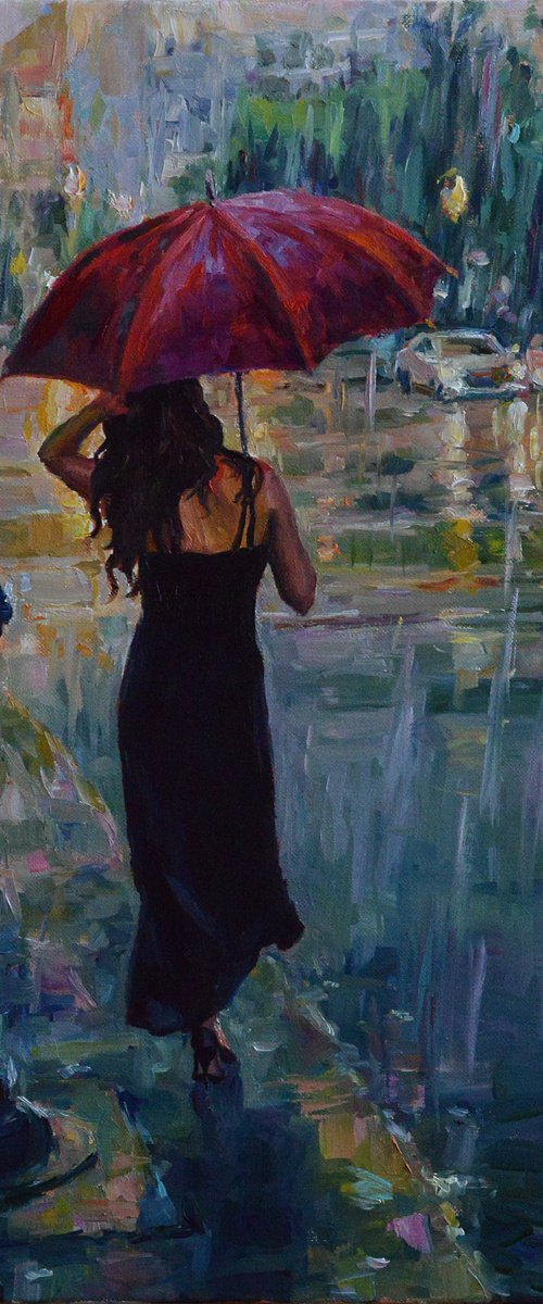 She and the rainy street by Vachagan Manukyan