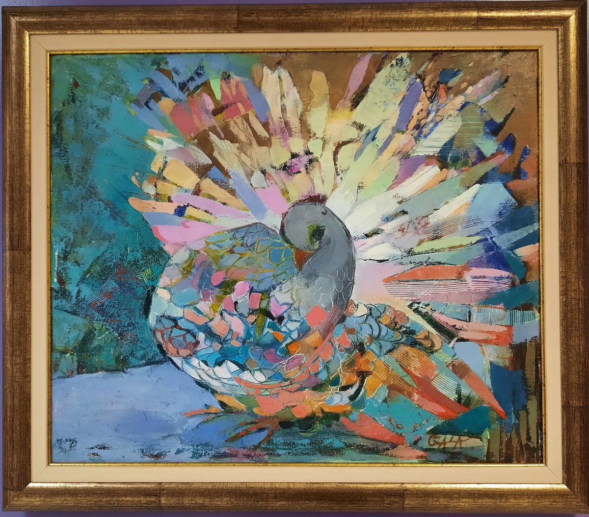 Expressive Animal Oil Painting By Galya Koleva, 24 X 20, Pied, Original Artwork