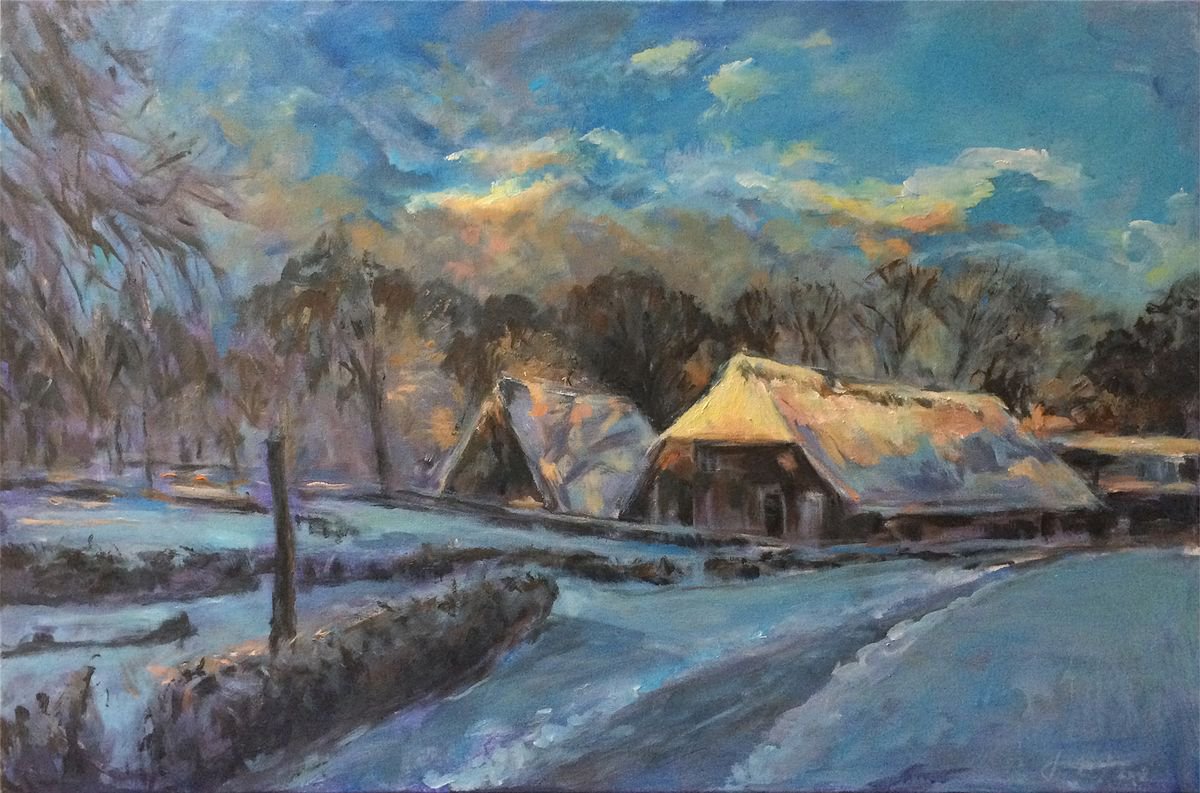 Winter sunrise at Veluwezoom by Jacqualine Zonneveld