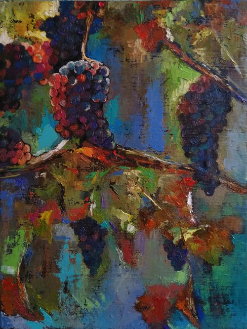 Grapes (34x44cm, oil painting, ready to hang) by Kamsar Ohanyan