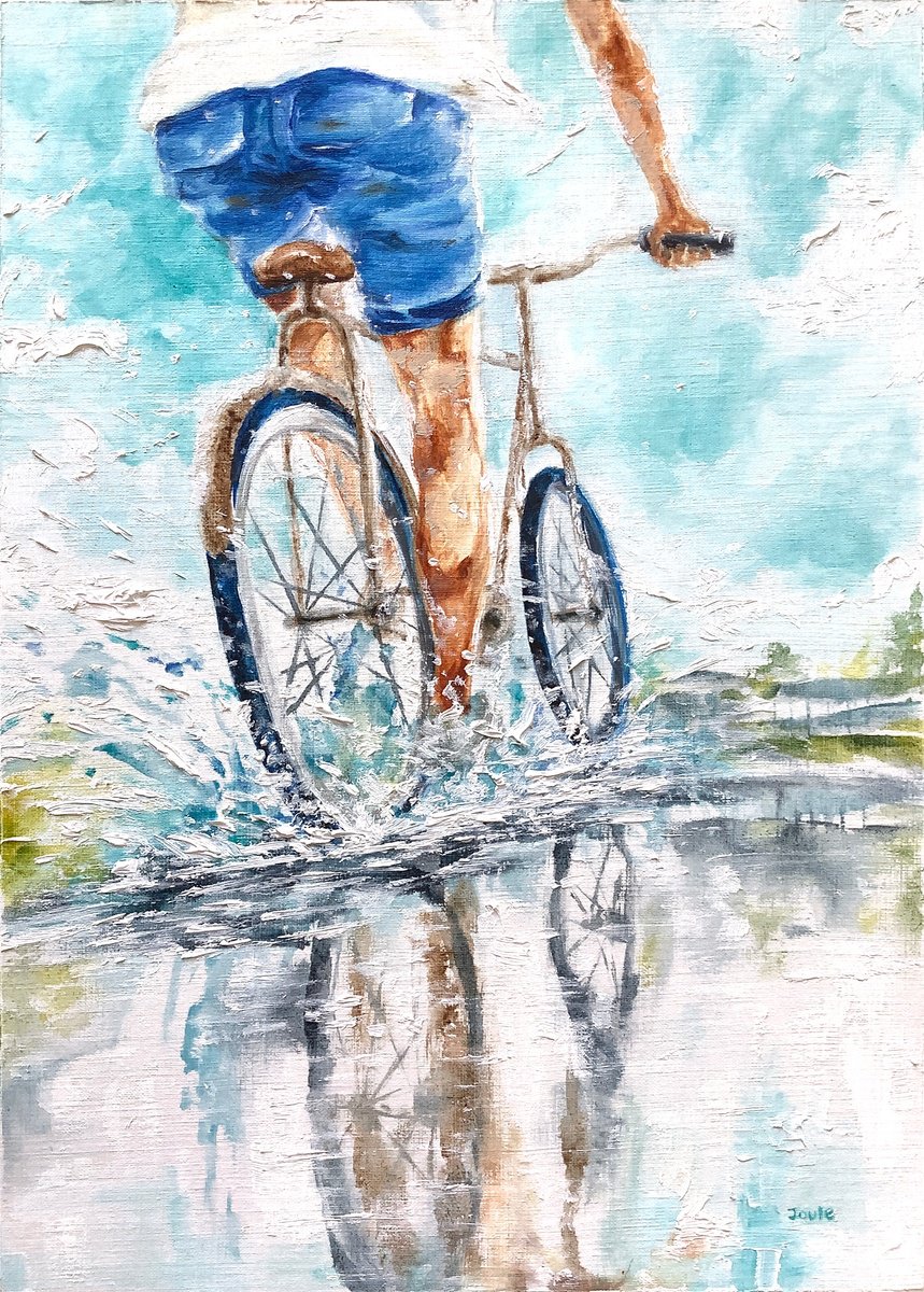 Expressive Portrait Oil Painting By Joule Kim, 8 X 12", Summer Day, Original Artwork