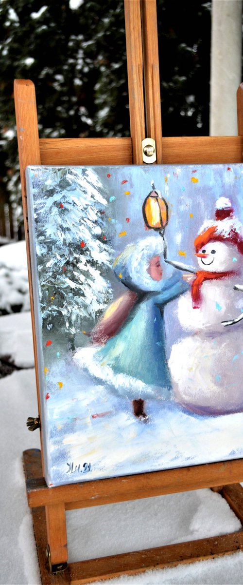 Dress up the snowman! by Elena Lukina