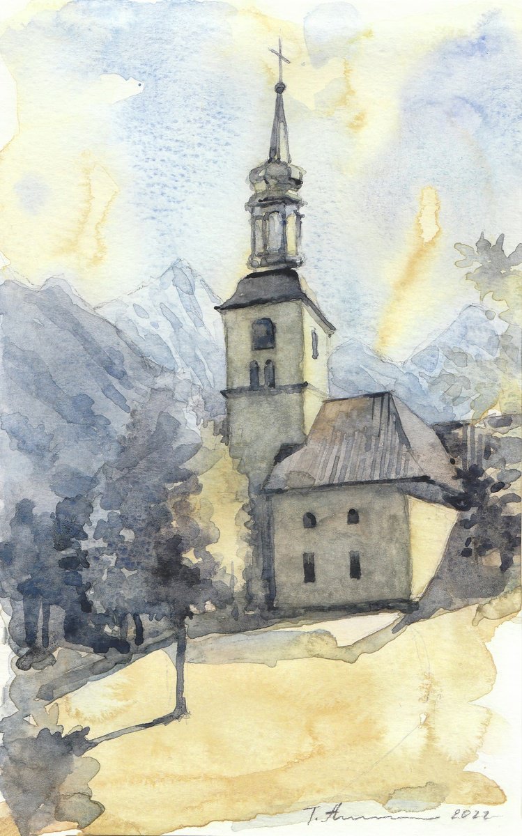 Chamonix Church, France by Tatiana Alekseeva