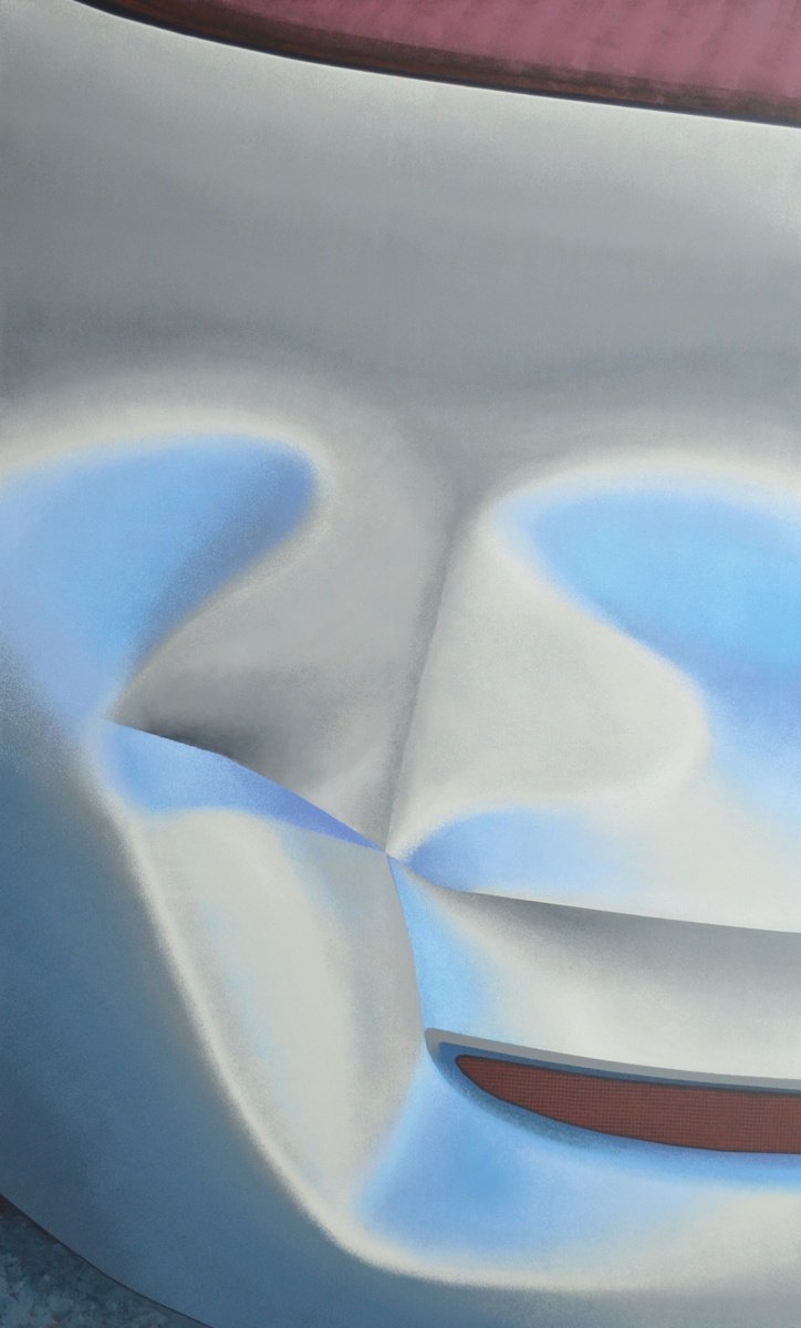 Photorealistic Abstract Acrylic Painting By Wojciech Sumara, 47 X 79", Bodywork Dent Ii, Original Artwork