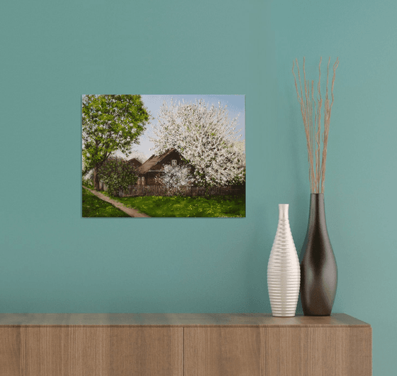 Spring Blossom Village Landscape