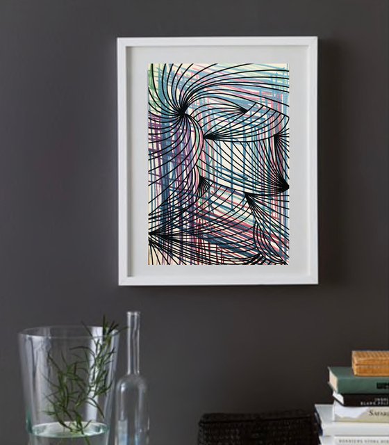 Début 49 - Abstract Optical Art - Black and Metallic