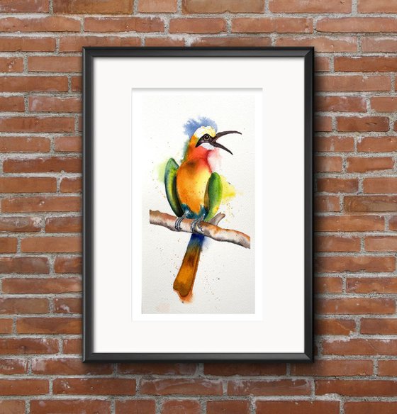 Bee eater bird Original Watercolor Painting