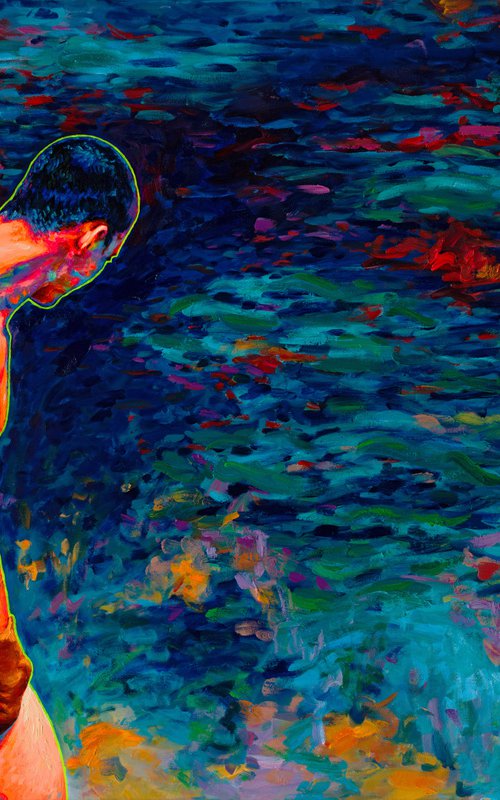 Mysterious Vision at the Evening Pond (right panel) by Oleksandr Balbyshev