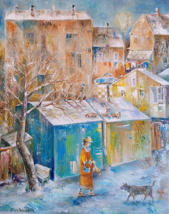 Winter(40x50cm, oil painting, ready to hang)