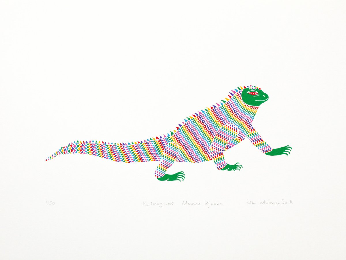 Reimagined marine iguana by Liz Whiteman Smith