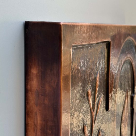 "Copper Botanica" Metal Wall Relief