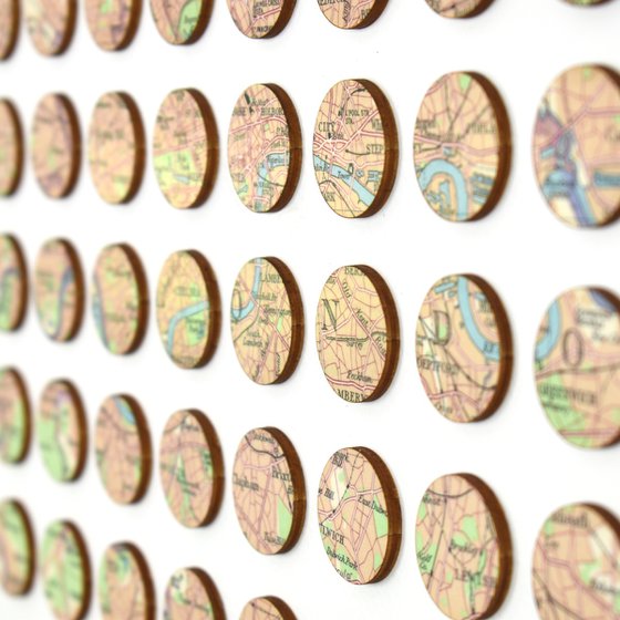 London Map Dots Collage