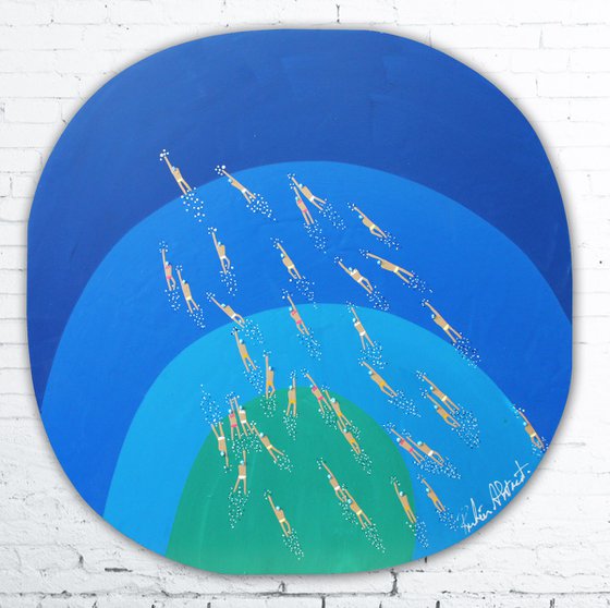 Swimmers 774 blue blue blue and green ocean sea
