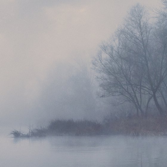 In the morning haze.