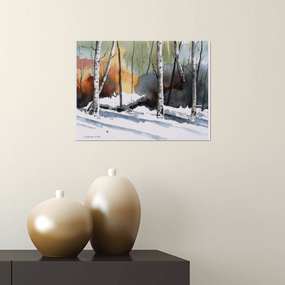 In The Mountains - Original Watercolor Painting