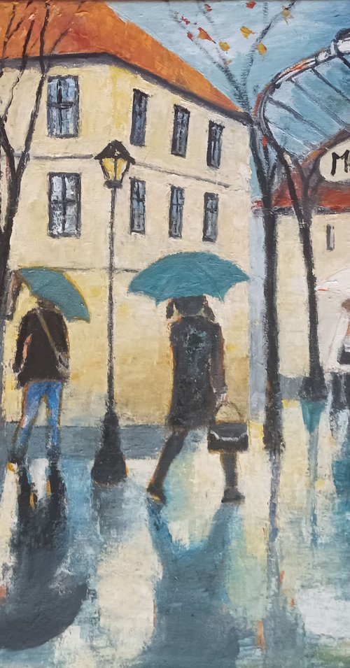 Paris under rain by Maria Karalyos