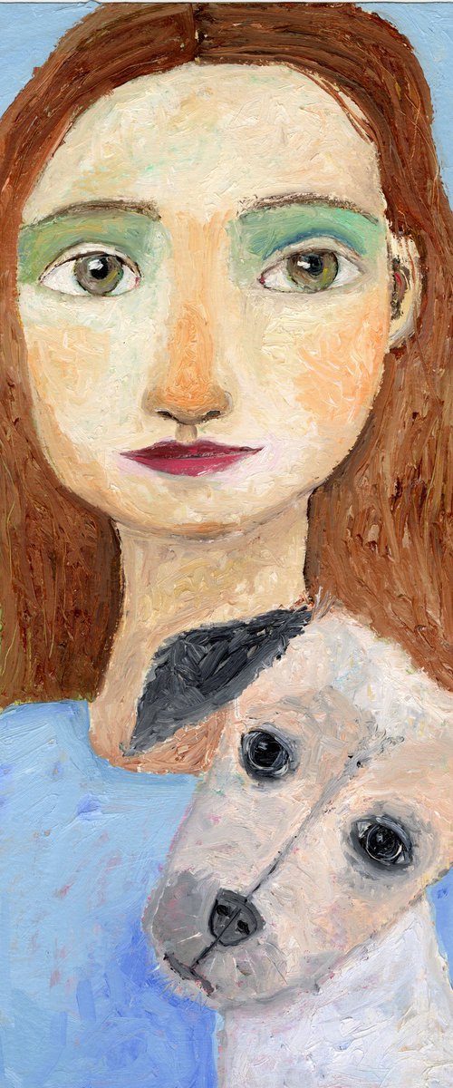 Young Lady with Dog by Sharyn Bursic