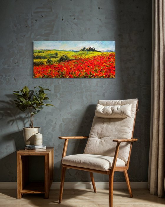 Vivid poppies. Tuscany