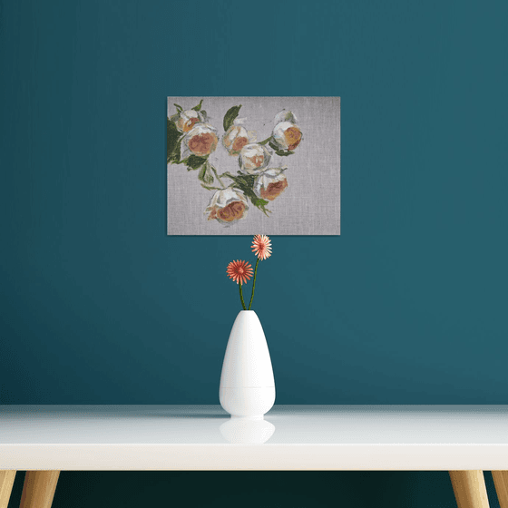 Garden roses - original oil painting - flower art