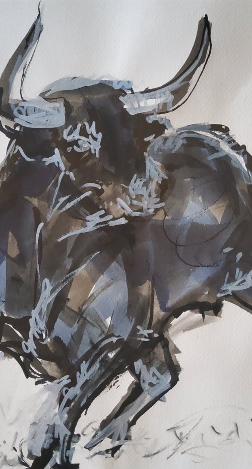 Ink bull by Marina Del Pozo