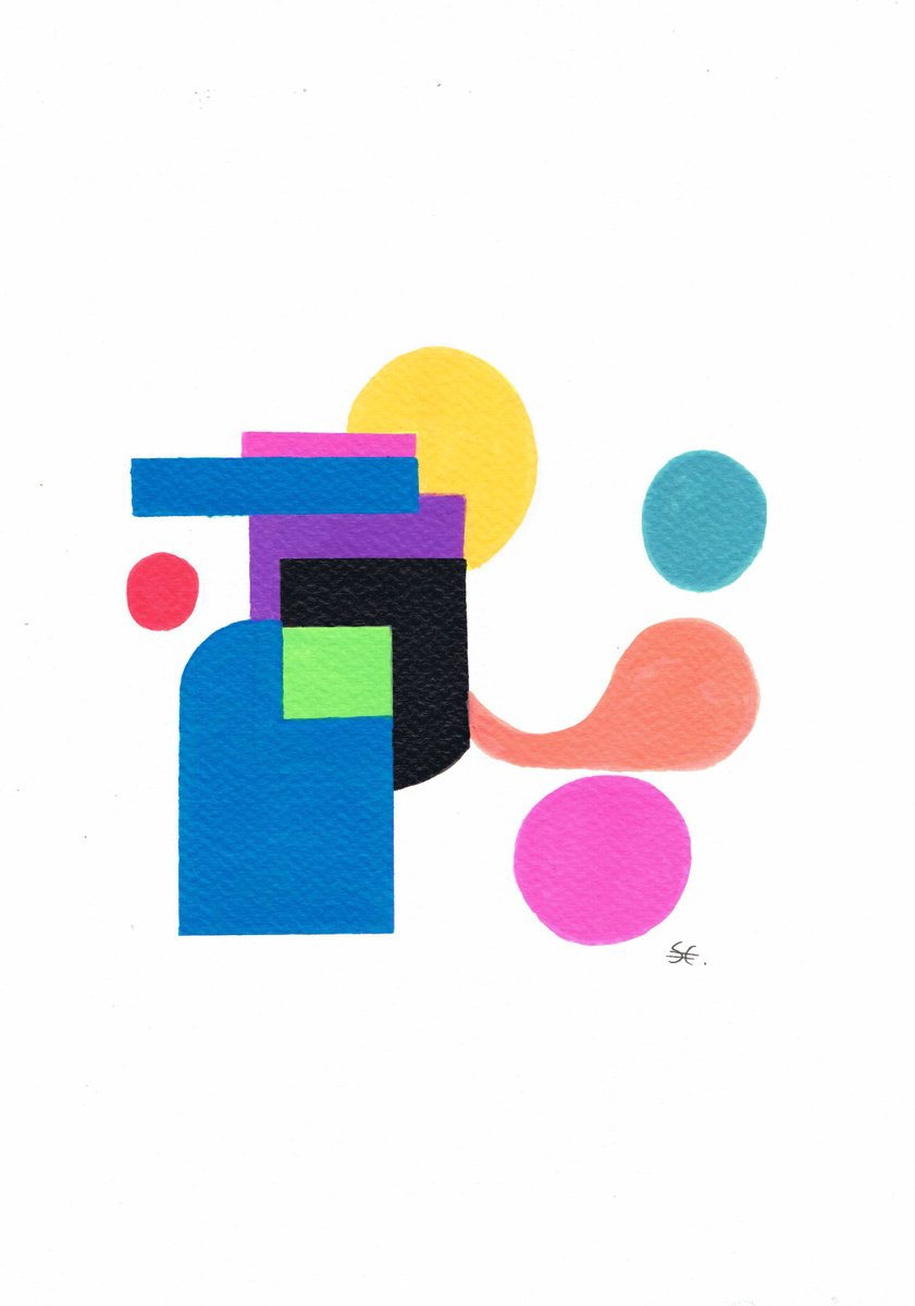 Abstract Acrylic Painting By Carla Sa Fernandes, 8 X 12, Ss93.S1, Original Artwork