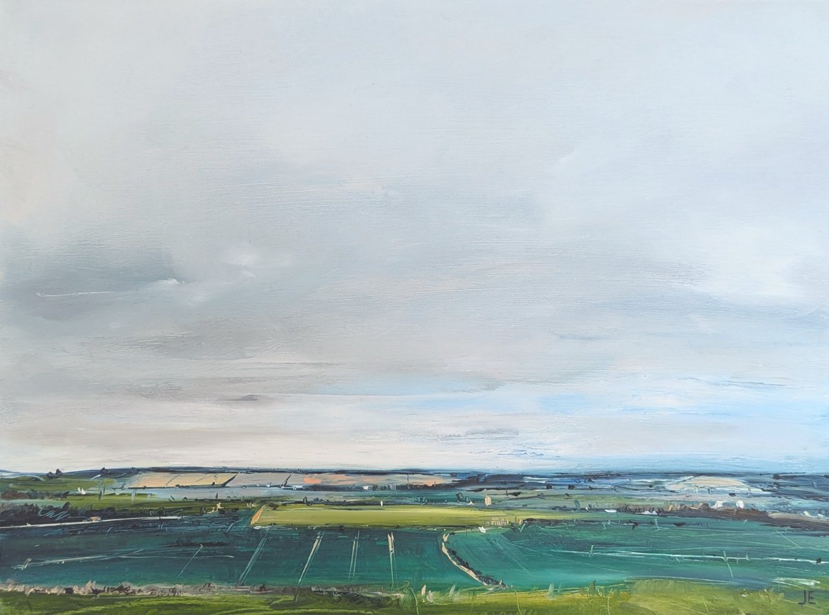 Expressive Landscape Oil Painting By Jo Earl, 12 X 9, Maiden Castle Landscape, Original Artwork