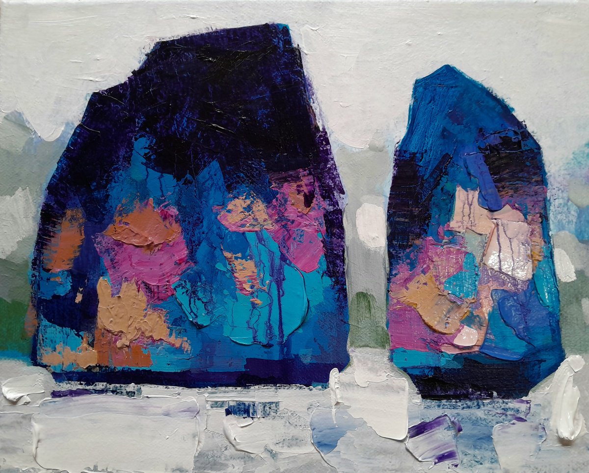 Impressionistic Landscape Acrylic Painting By The Khanh Bui, 20 X 16", Ha Long Bay No.73, Original Artwork