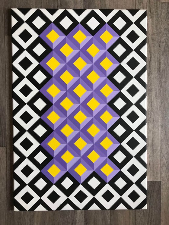 Original Geometric Canvas Painting