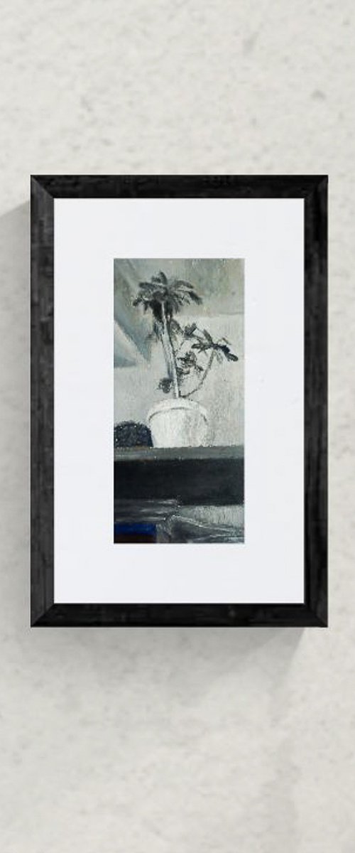 Crotons in Blue and Brown by Eliza Kołodziej