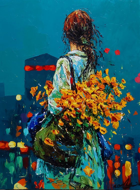 Night Walk with Flowers