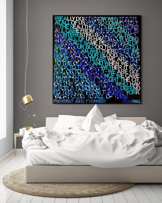 Love the sea No. 4222 blue typography
