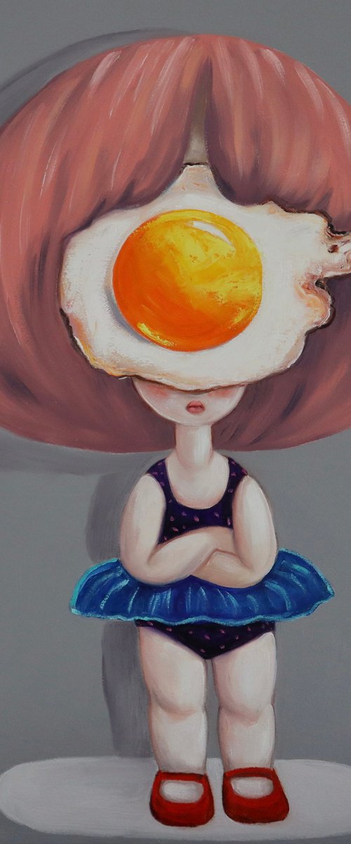 Egg girl in a huff by Ta Byrne
