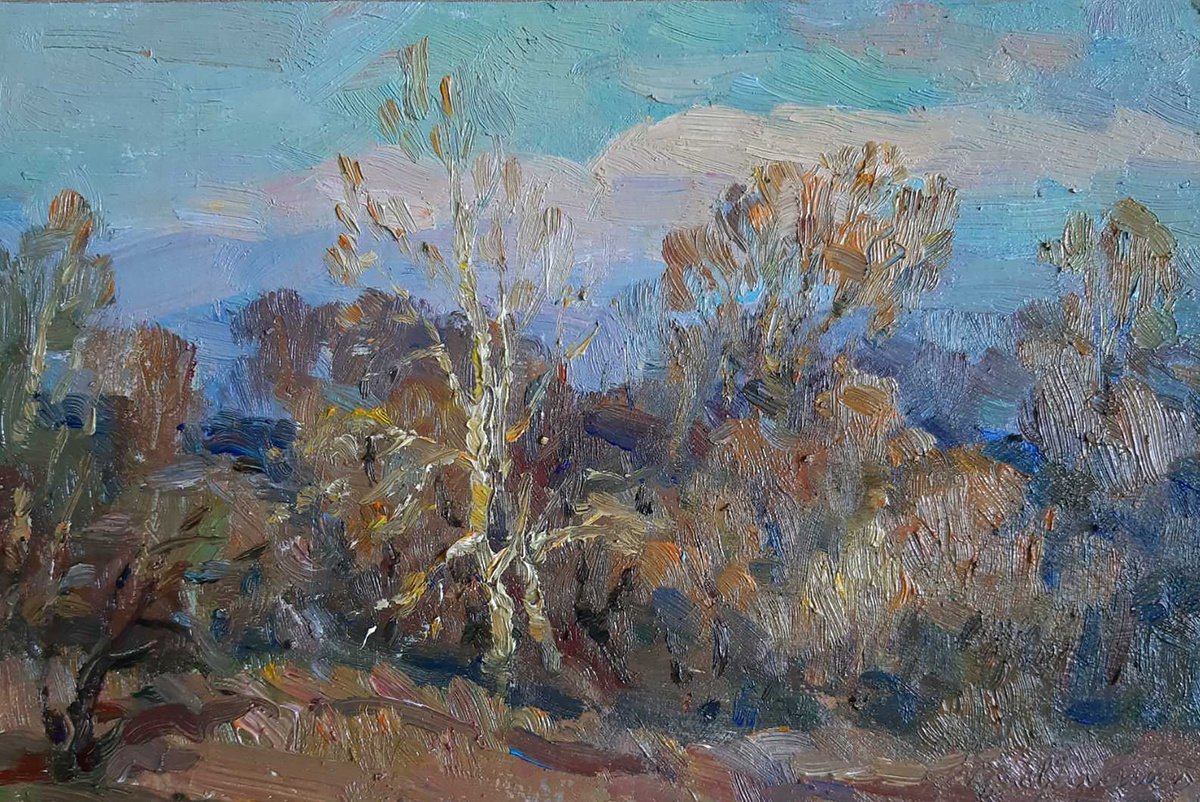 Impressionistic Landscape Oil Painting By Ivan Kovalenko, 12 X 8, Daylight, Original Artwork