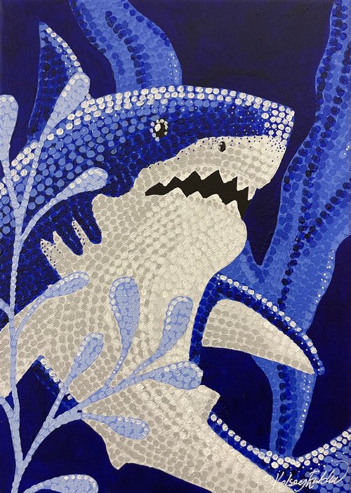 Ocean Garden - Great White Shark by Kelsey Emblow
