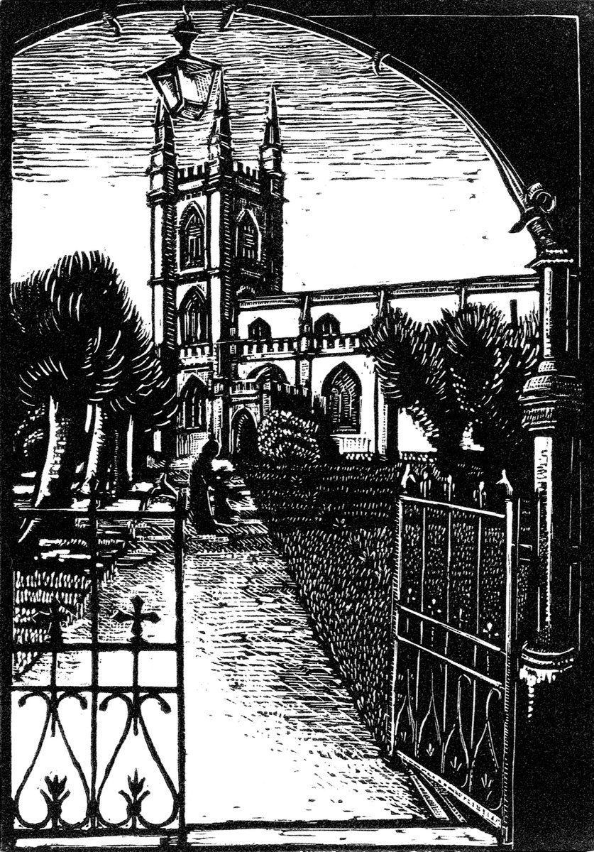 Cityscapes Etchings & Engravings By Rebecca Coleman, 9 X 11", St Lawrence Church, Hungerford, Original Artwork